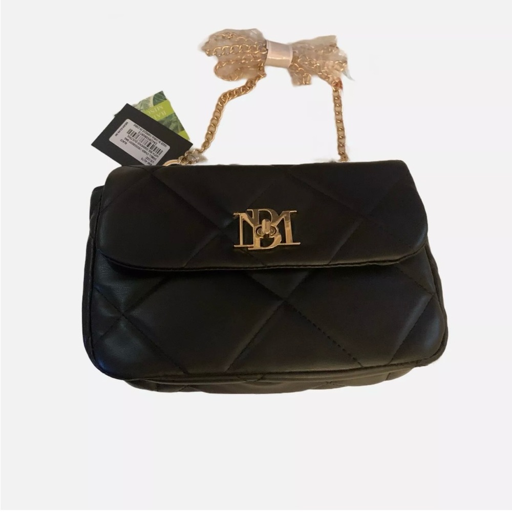 Badgley Mischka Black /Gold Vegan leather Crossbody Purse